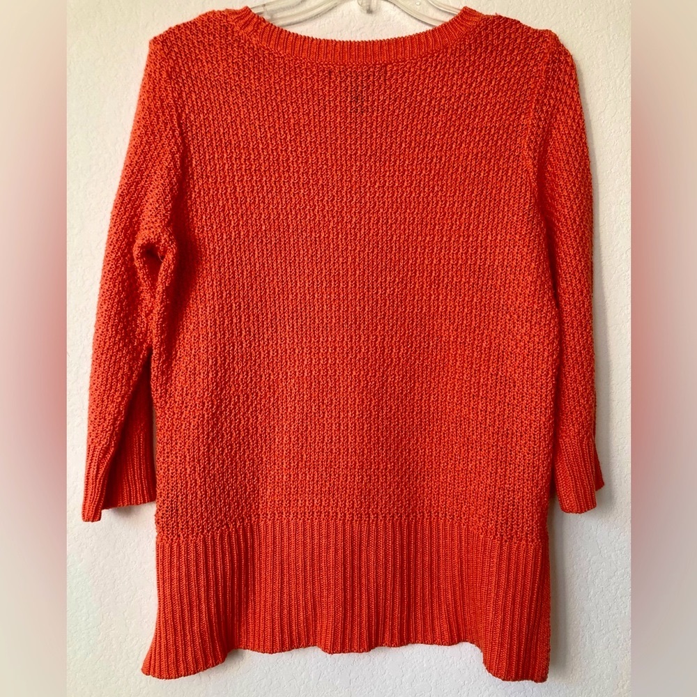 Lauren Ralph Lauren PM vintage orange tunic | high low knit pull over - Picture 2 of 3